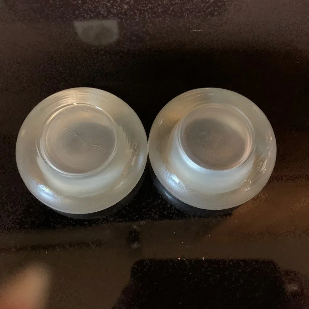 Pair of silver glass tea light voltives